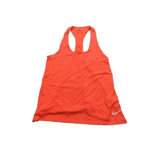 Nike Tank Top Women Sz M Dri Fit Activewear Pink With‎ Gray Swoosh - Picture 1 of 7